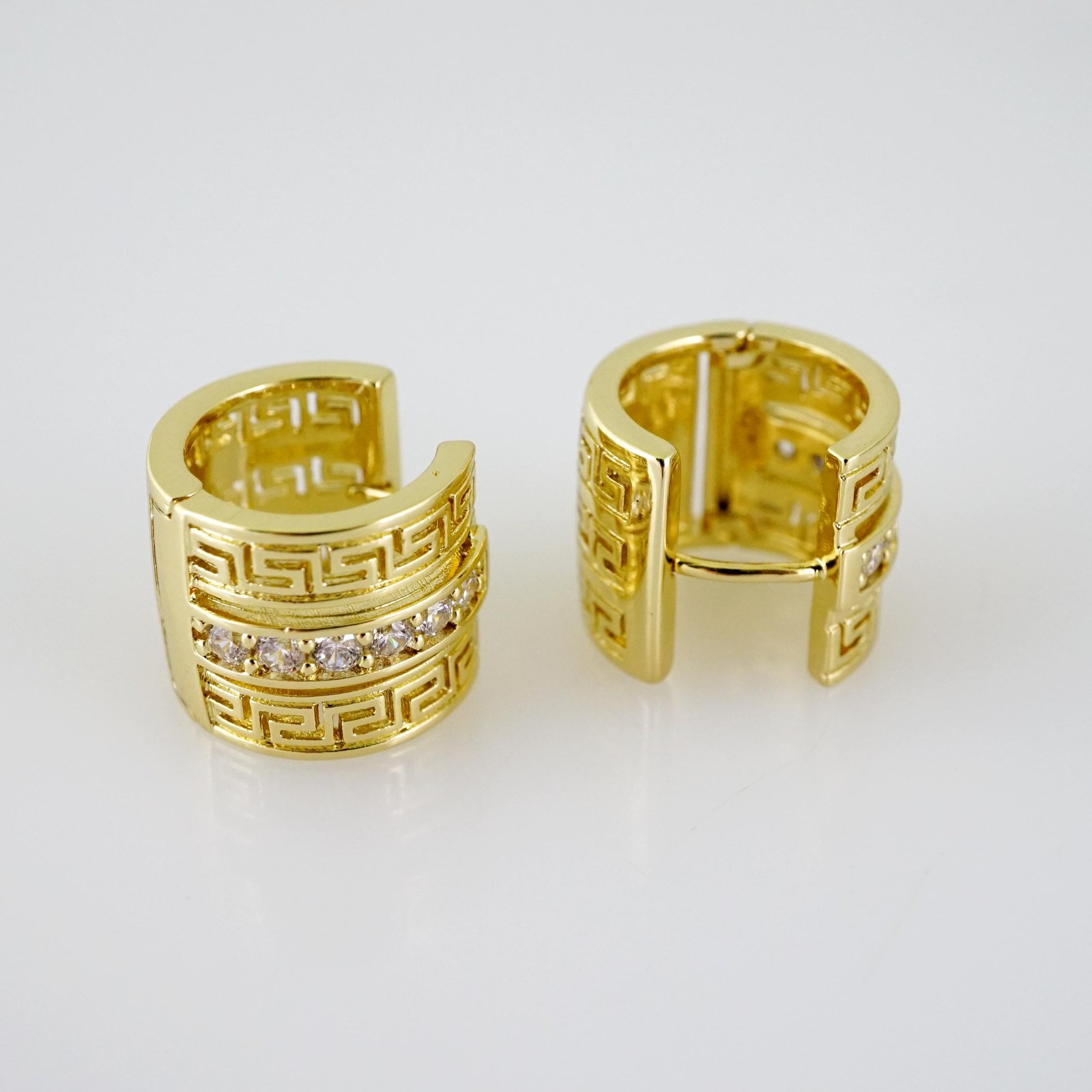 E2555 Earrings - Aretes - Zircon Stone - 14K Real Color - Image 2