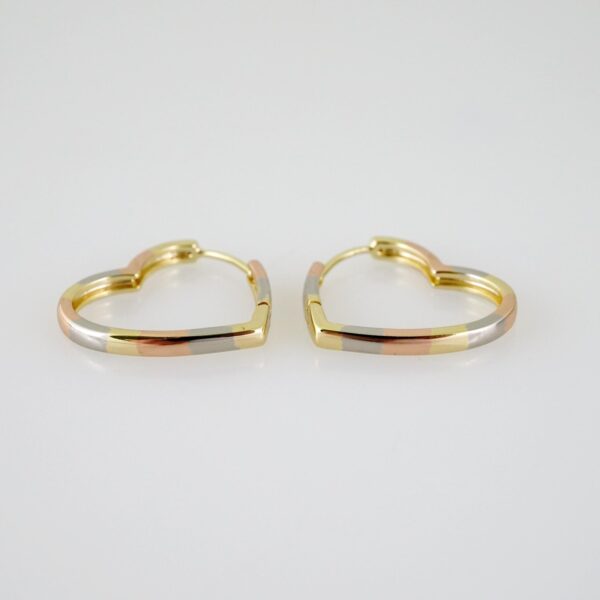 E2559 Earrings - Aretes - Three Tone - Plain