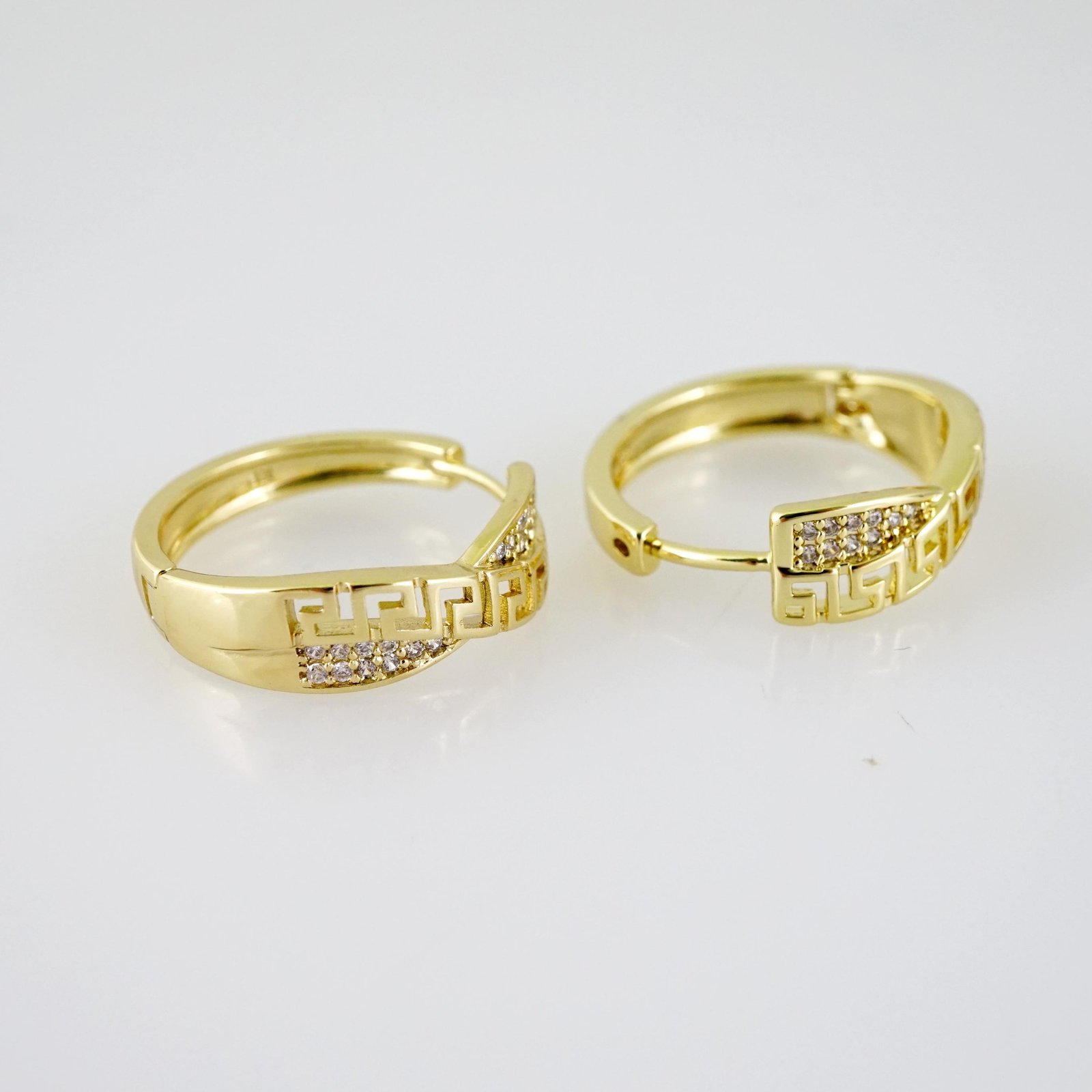 E2560 Earrings - Aretes - Zircon Stone - 14K Real Color - Image 2