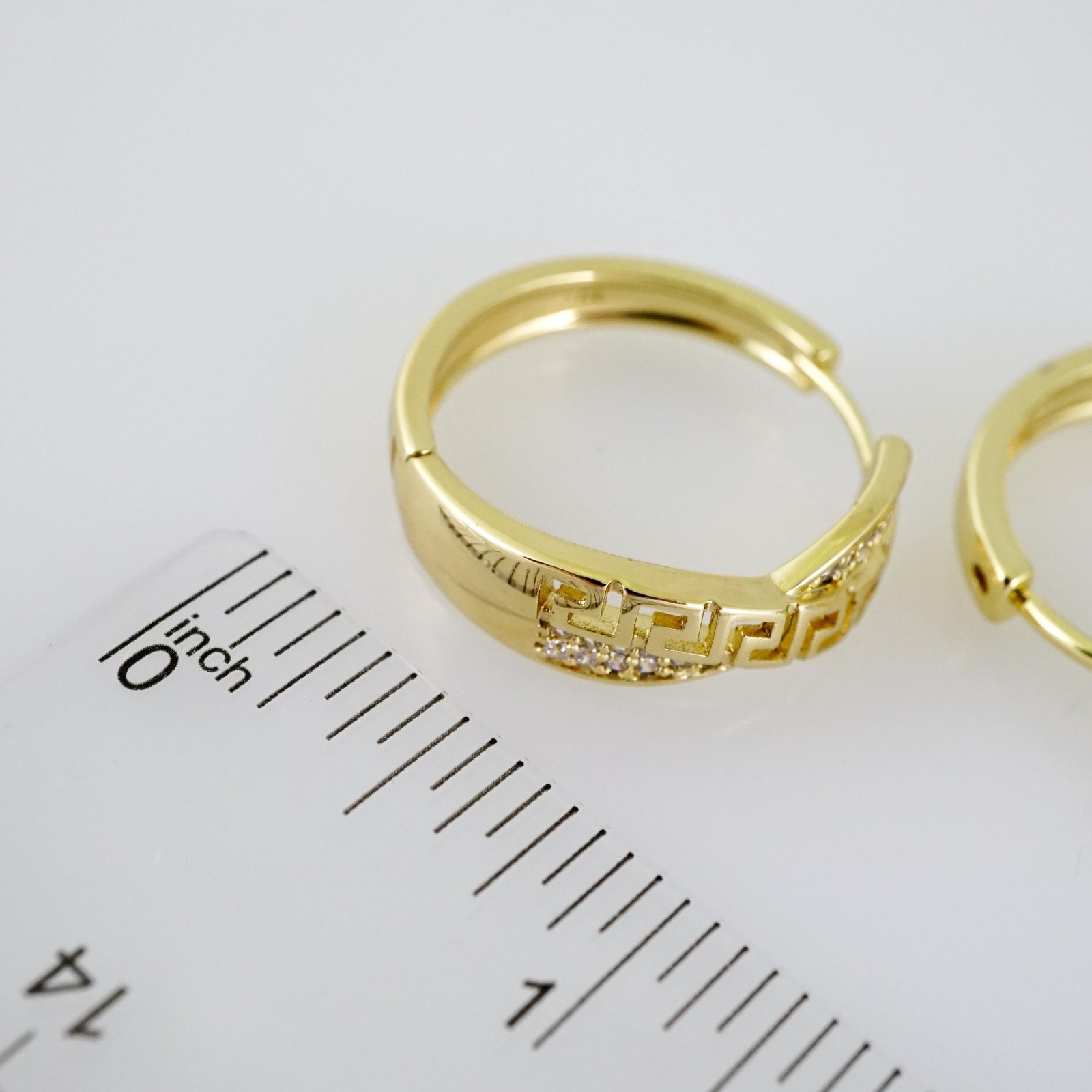 E2560 Earrings - Aretes - Zircon Stone - 14K Real Color - Image 3
