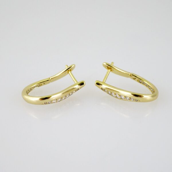 E2562 Earrings - Aretes - Zircon Stone - 14K Real Color