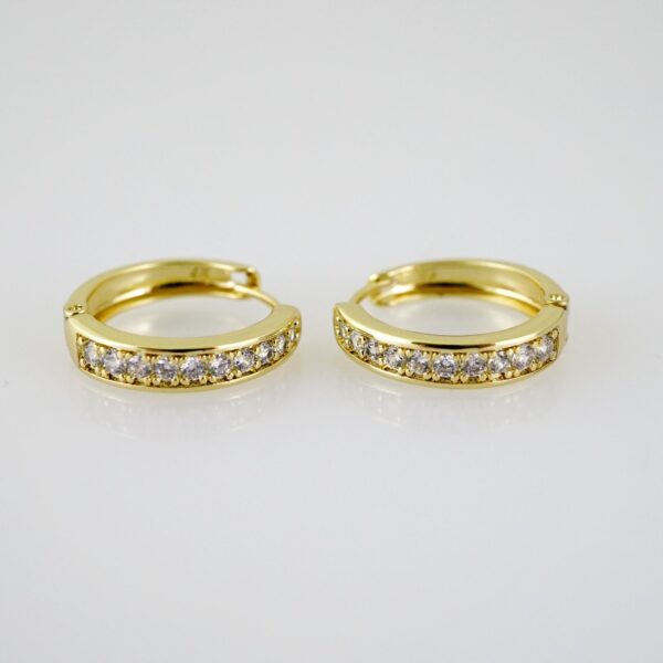 E2564 Earrings - Aretes - Zircon Stone - 14K Real Color