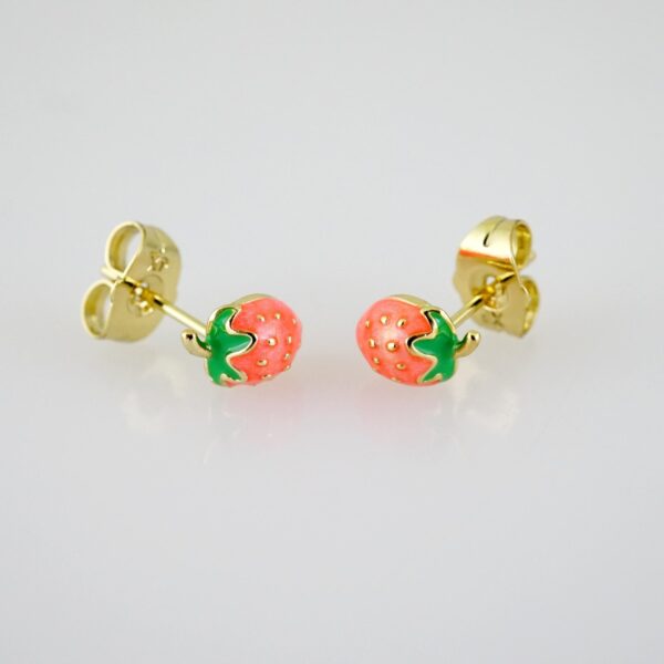E2566 Earrings - Aretes - Zircon Stone - 14K Real Color