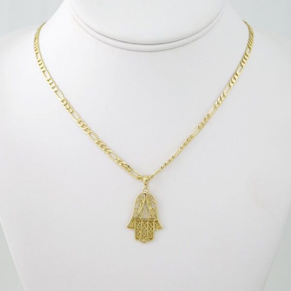 SET1570 Cadenas & Colgantes - Chain - Pendants - Plain - 14K Real Color - 3mmX55cm - Figaro