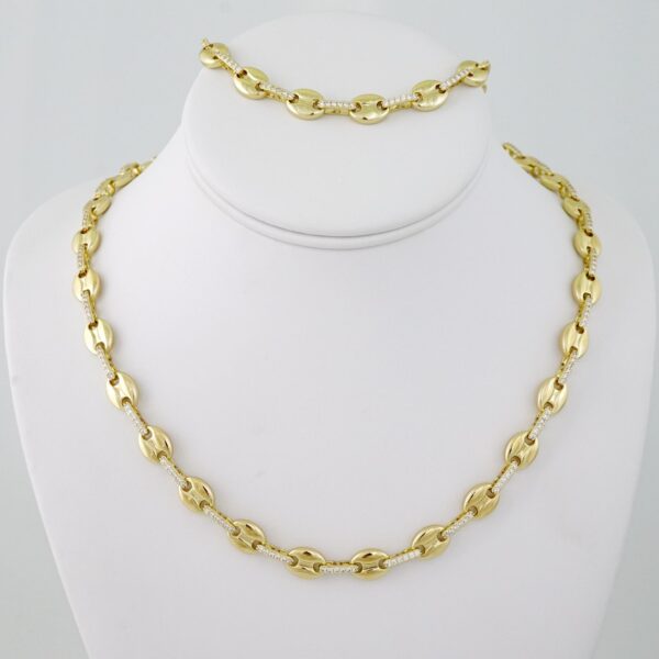 SET1579 Gargantilla - Choker - Bracelet - 14K Real Color - Zircon Stone