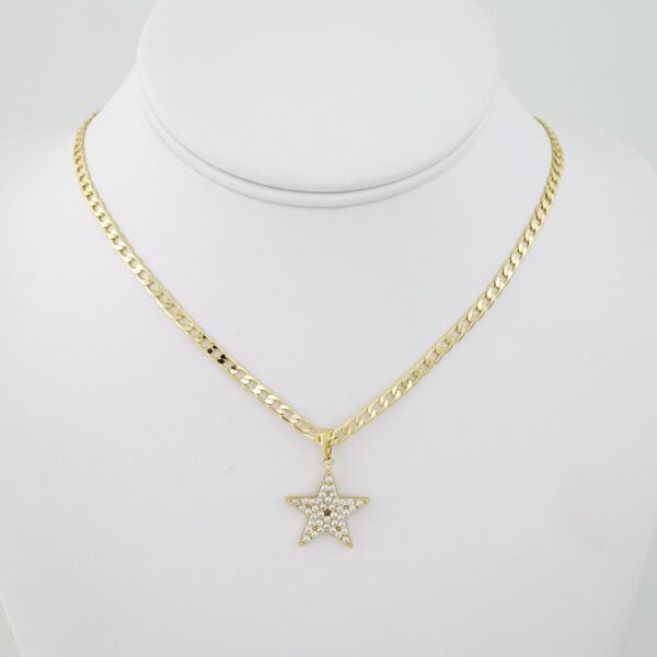 SET1586 Cadenas - Colgante -  Chain W - Pendants - 14K Real Color - Zircon Stone - 3mmX60cm
