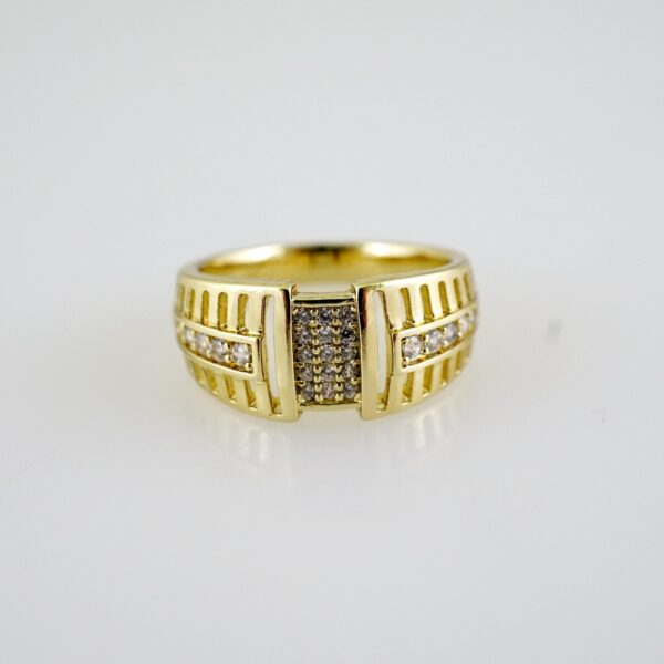 R796 RING - ANILLO - Zircon Stone - 14K Real Color