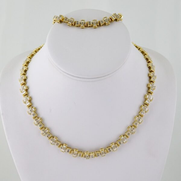 SET1769 Gargantilla & Pulsera / Choker W/ Bracelet/ Zircon Stone/ 14K Real Color