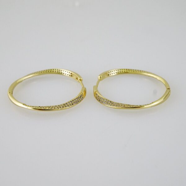 E2577 Earrings - Aretes - Zircon Stone - 14K Real Color