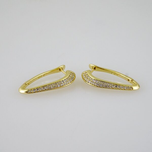 E2582 Earrings - Aretes - Zircon Stone - 14K Real Color