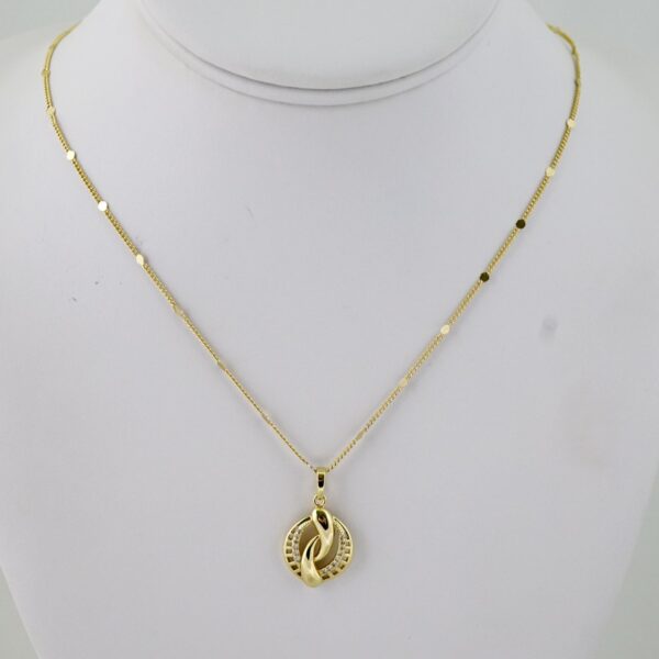 SET1795 Cadenas & Colgantes - Chain - Pendants - Zircon Stone - 14K Real Color - 2mmX60cm