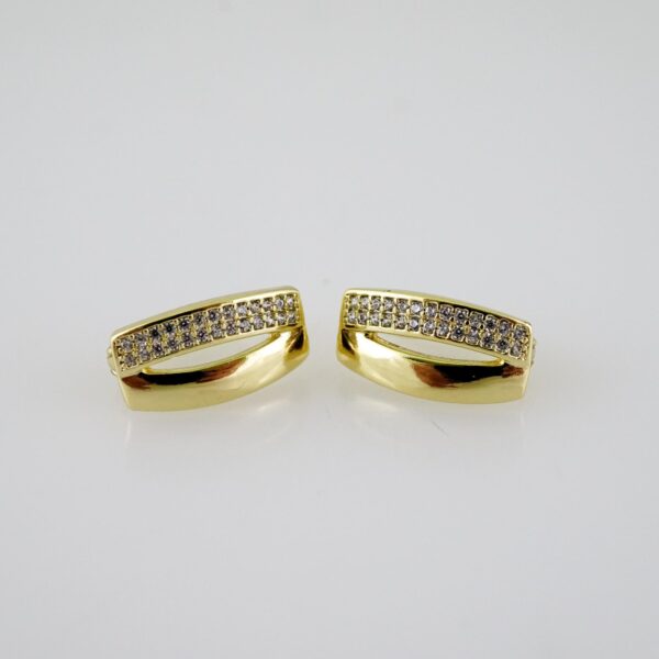 E2089 Earrings - Aretes - Zircon Stone - 14K Real Color