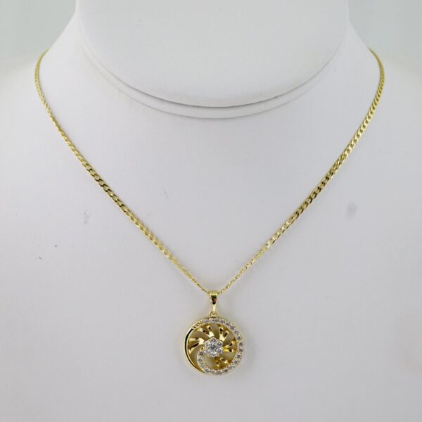 SET1801 Cadenas & Colgantes - Chain - Pendants - Zircon Stone - 14K Real Color - 2mmX45cm