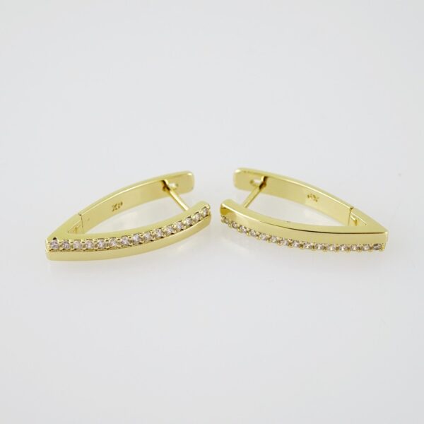 E2096 Earrings - Aretes - Zircon Stone - 14K Real Color