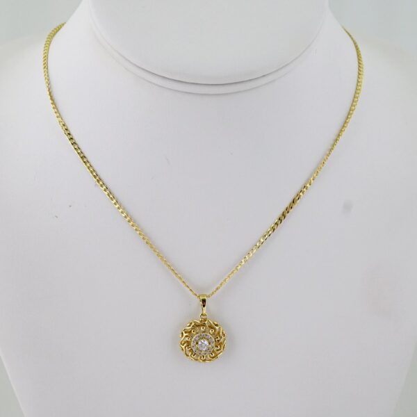 SET1803 Cadenas & Colgantes - Chain - Pendants - Zircon Stone - 14K Real Color - 2mmX45cm