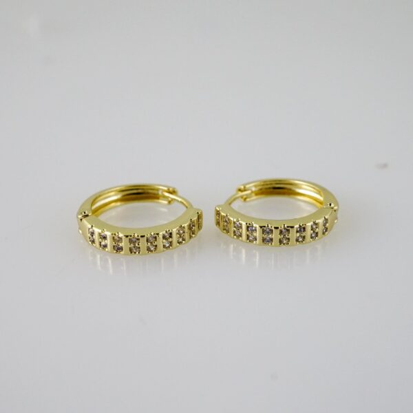 E2584 Earrings - Aretes - Zircon Stone - 14K Real Color