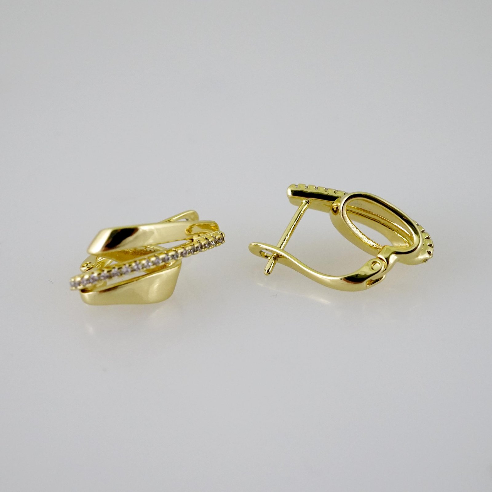 E2585 Earrings - Aretes - Zircon Stone - 14K Real Color - Image 2