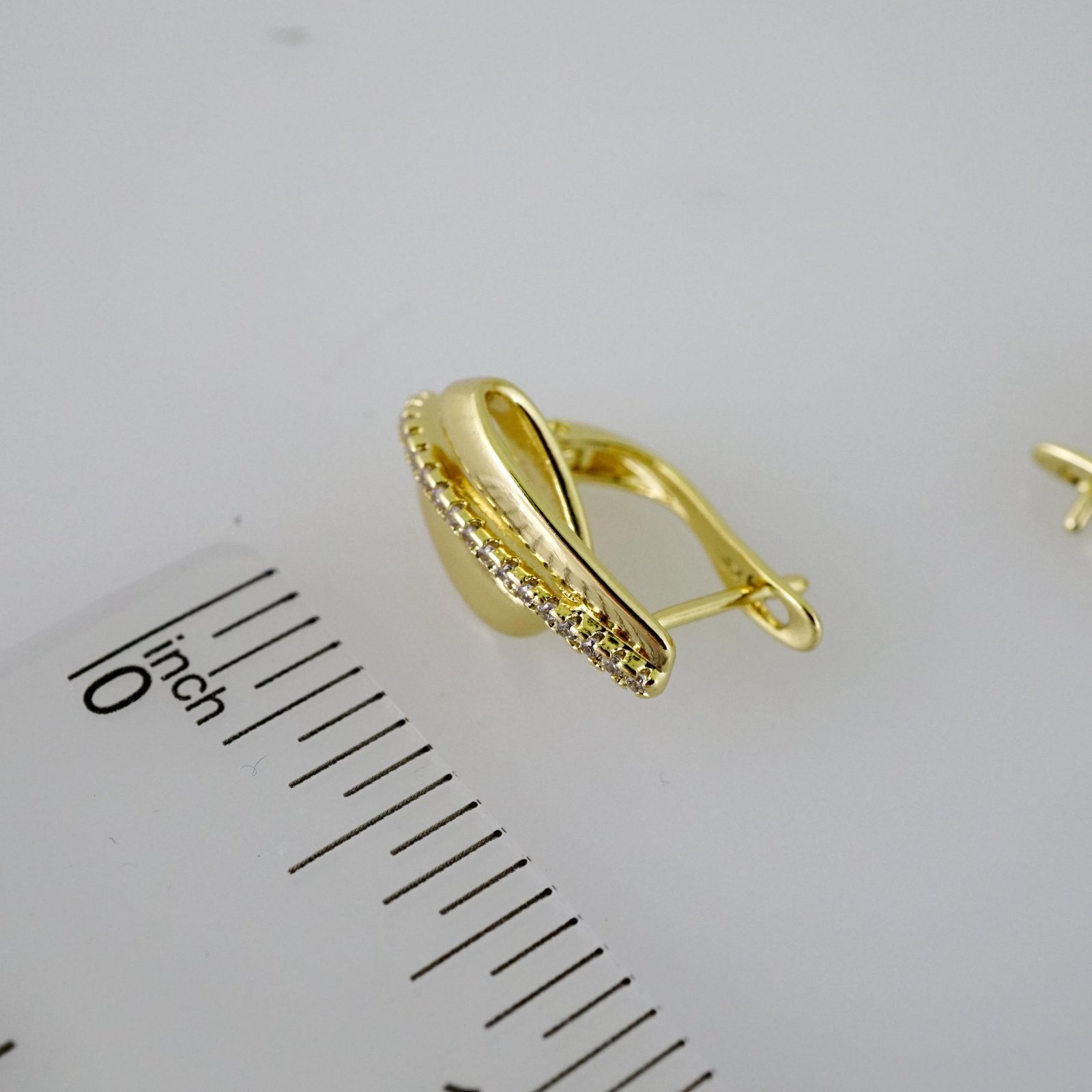 E2585 Earrings - Aretes - Zircon Stone - 14K Real Color - Image 3