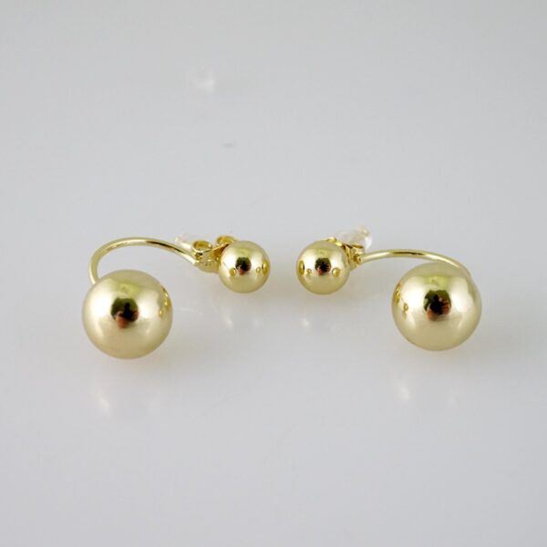 E2591 Earrings - Aretes - Plain - 14K Real Color