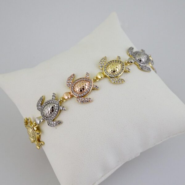 B1667 Bracelet - Pulseras - Zircon Stone - Three Tone