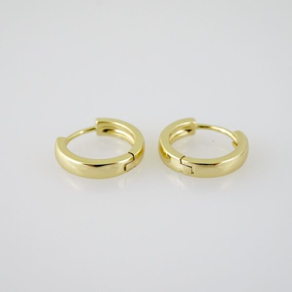 E2109 Earrings - Aretes - Plain - 14K Real Color