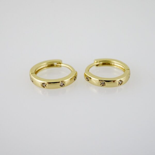E2110 Earrings - Aretes - Plain - 14K Real Color