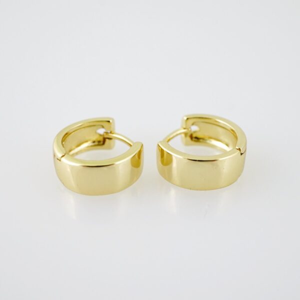 E2112 Earrings - Aretes - Plain - 14K Real Color