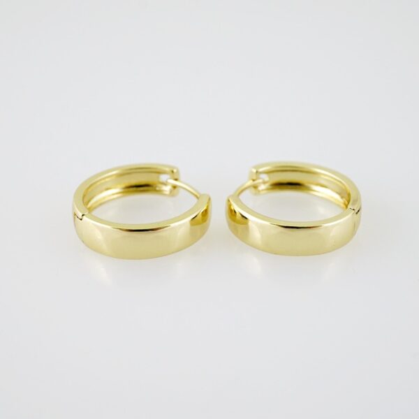 E2113 Earrings - Aretes - Plain - 14K Real Color