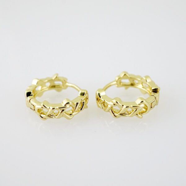 E2115 Earrings - Aretes - Plain - 14K Real Color