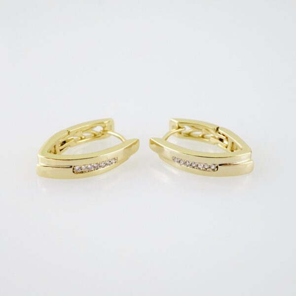 E2121 Earrings - Aretes - Zircon Stone - 14K Real Color