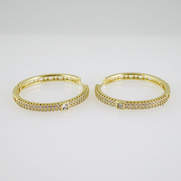 E2600 Earrings - Aretes - Zircon Stone - 14K Real Color