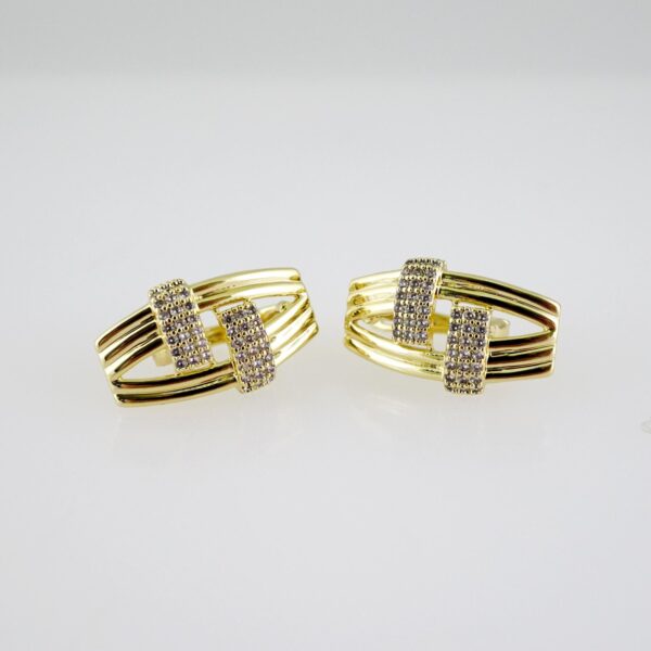 E2601 Earrings - Aretes - Zircon Stone - 14K Real Color