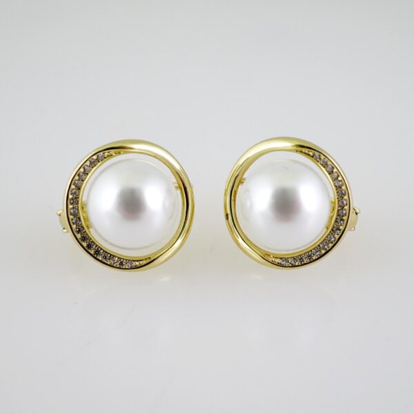 E2603 Earrings - Aretes - Zircon Stone - 14K Real Color