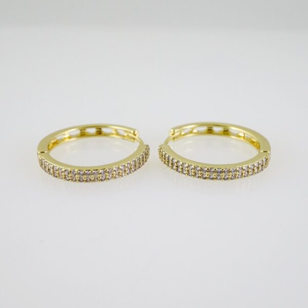 E2610 Earrings - Aretes - Zircon Stone - 14K Real Color