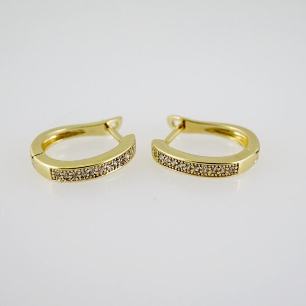 E2619 Earrings - Aretes - Zircon Stone - 14K Real Color