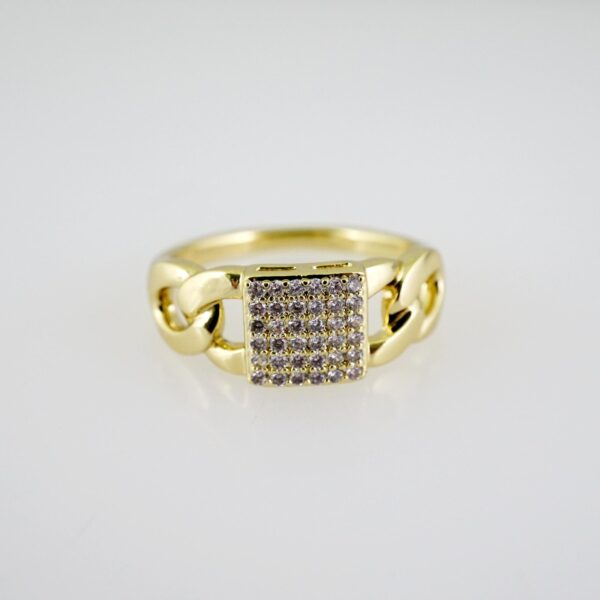 R811 RING - ANILLO - Zircon Stone - 14K Real Color