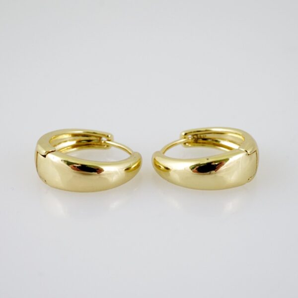 E2143 Earrings - Aretes - Plain - 14K Real Color