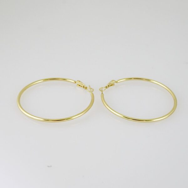 E2145 Earrings - Aretes - Plain - 14K Real Color