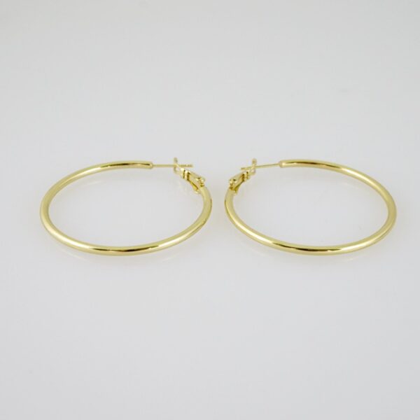 E2146 Earrings - Aretes - Plain - 14K Real Color