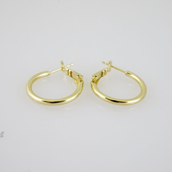 E2149 Earrings - Aretes - Plain - 14K Real Color