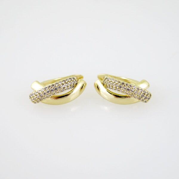 E2621 Earrings - Aretes - Zircon Stone - 14K Real Color
