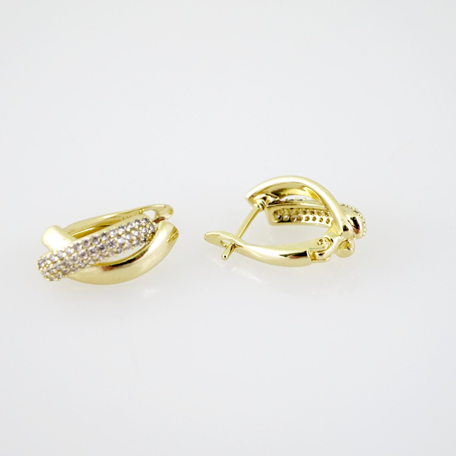 E2621 Earrings - Aretes - Zircon Stone - 14K Real Color - Image 2