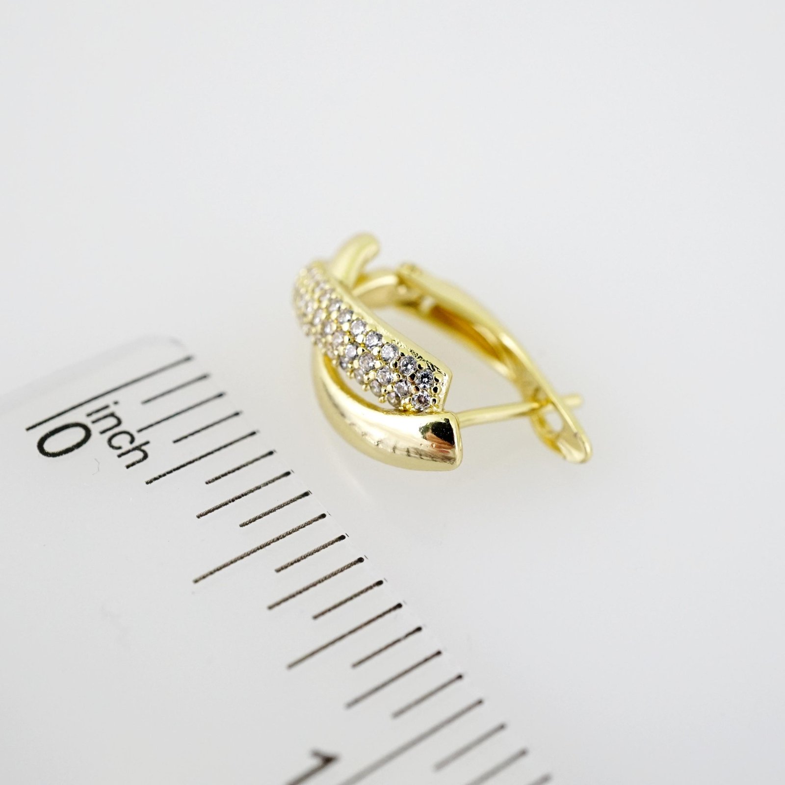 E2621 Earrings - Aretes - Zircon Stone - 14K Real Color - Image 3