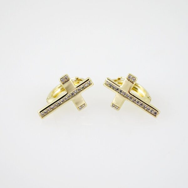 E2623 Earrings - Aretes - Zircon Stone - 14K Real Color
