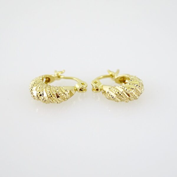 E2626 Earrings - Aretes - Plain - 14K Real Color