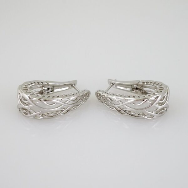 E2155 Earrings - Aretes - Zircon Stone - Silver Color