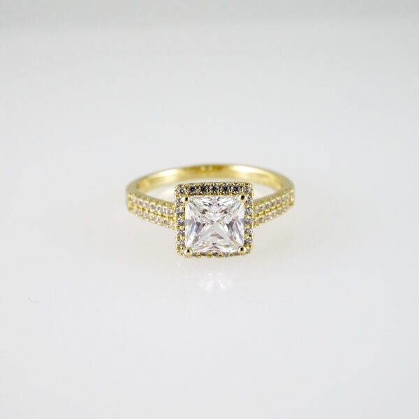 R843 RING - ANILLO - Zircon Stone - 14K Real Color