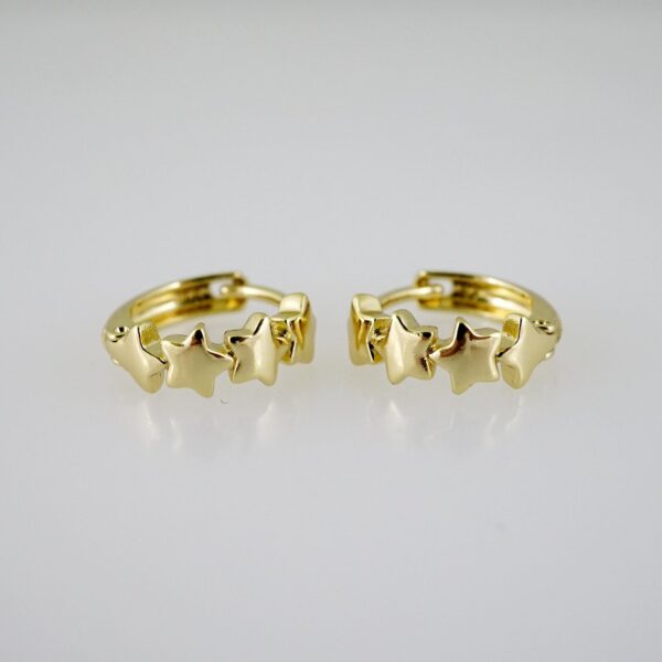 E2641 Earrings - Aretes -Plain - 14K Real Color