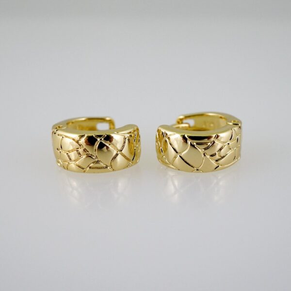 E2648 Earrings - Aretes -Plain - 14K Real Color