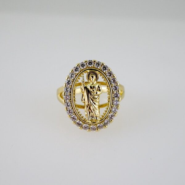 R813 RING - ANILLO - Zircon Stone - 14K Real Color